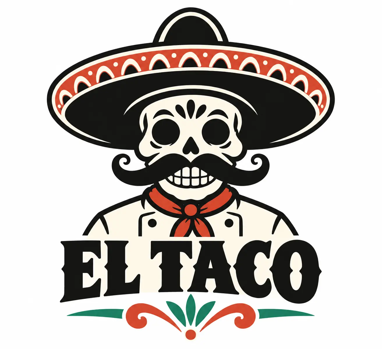El Taco calavera chef logo